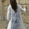 White abaya with hair in beautiful Arabic calligraphy - Image 2